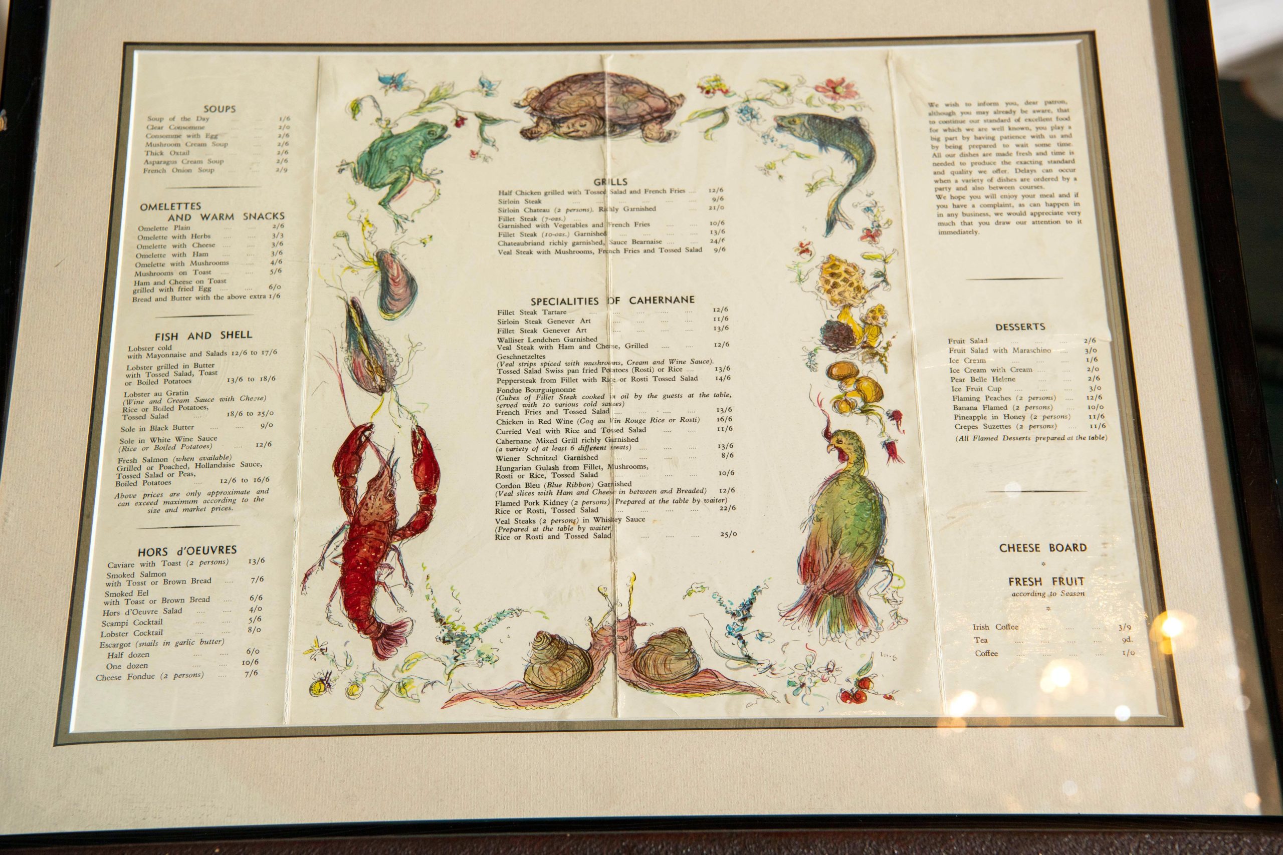 HISTORICAL MENU INSPIRES NEW CHAPTER AT CAHERNANE
