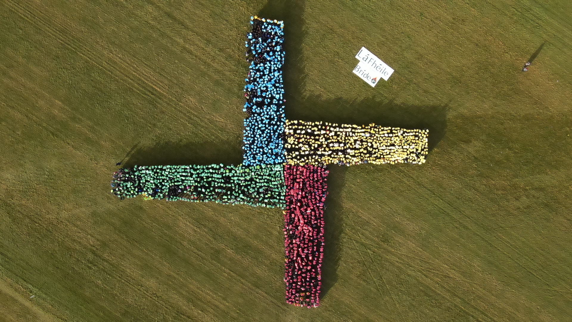 3,500 STUDENTS MAKE A ‘HUMAN ST. BRIGID’S CROSS’